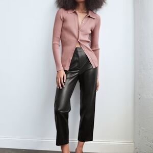 Aritzia Babaton Command Vegan Leather Pant- Black